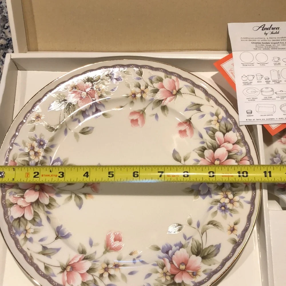 Andrea Sadek Porcelain Cake Plate & Server Gift Boxed